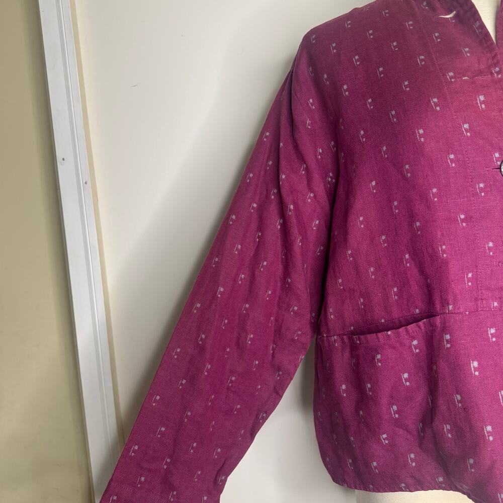 Flax 100% Linen Oversized Langenlook Button-Down … - image 6